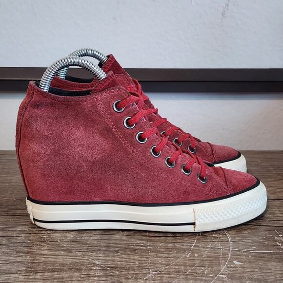 Converse Chuck Taylor All-Star Hidden Heel Wedge Women's Shoes Size 6 Red - Picture 3 of 9